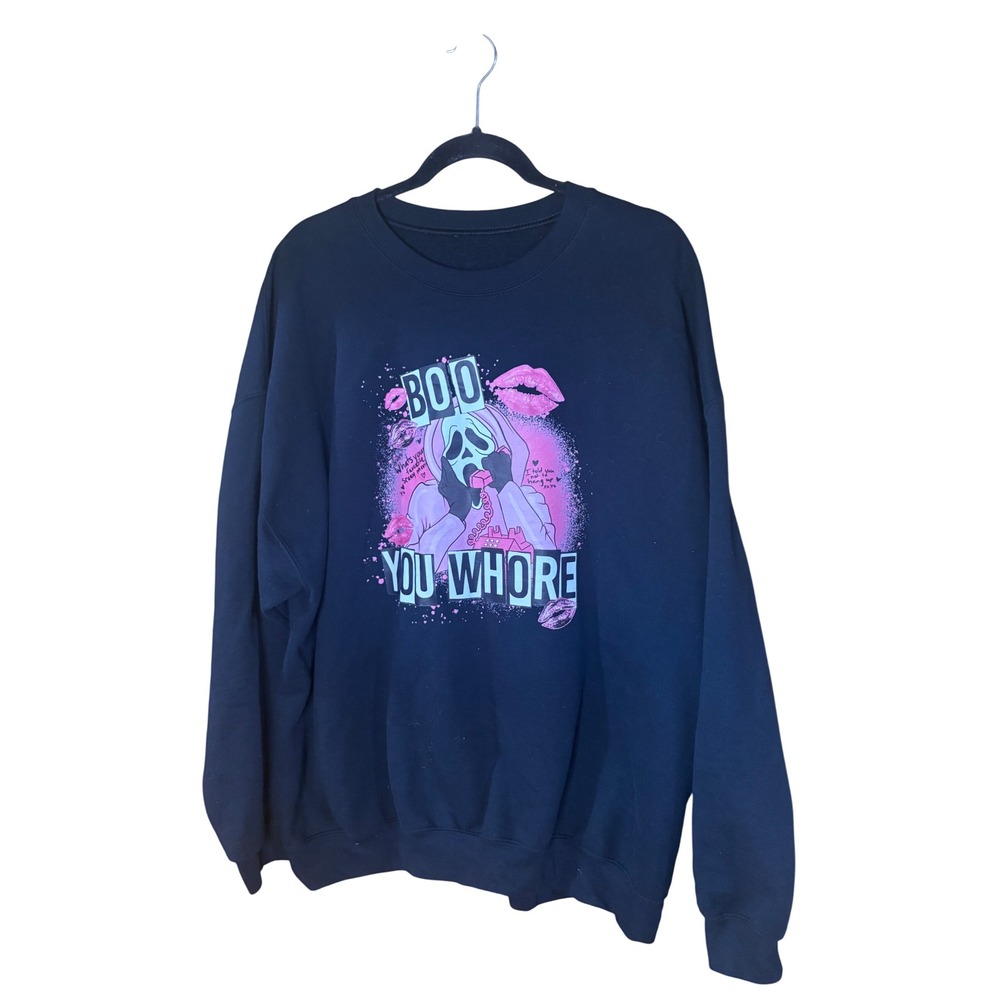 Scream Ghostface Boo You Sweatshirt Black Pink Halloween Mean Girls Y2K